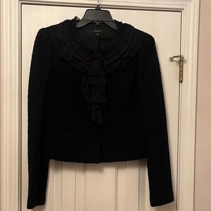 Ann Taylor Black Ruffled Blazer